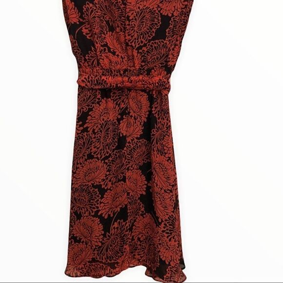 Banana Republic coral floral sleeveless below knee dress - Picture 5 of 8